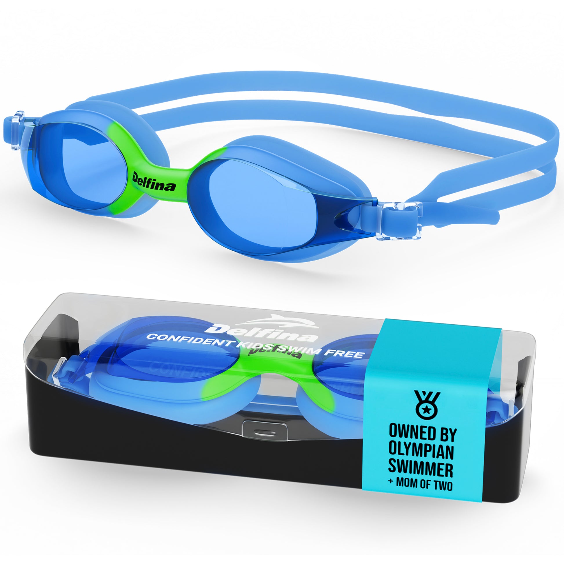 Blue Swim Goggles - Delfina