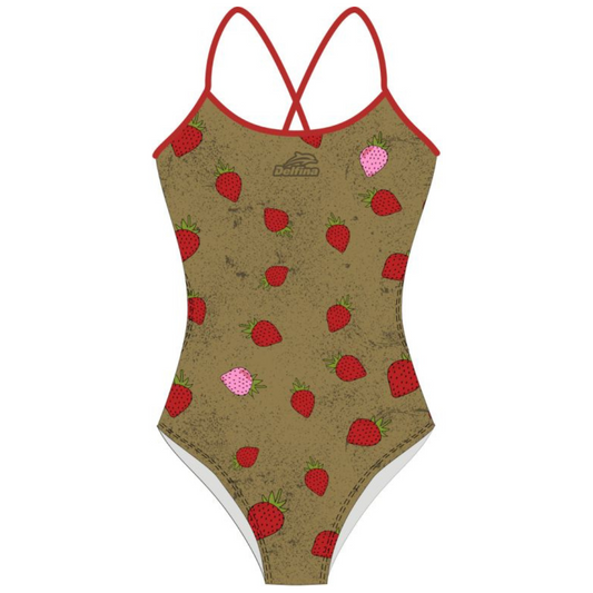 Fragaria Fields Red Women's Tie Back Swimsuit