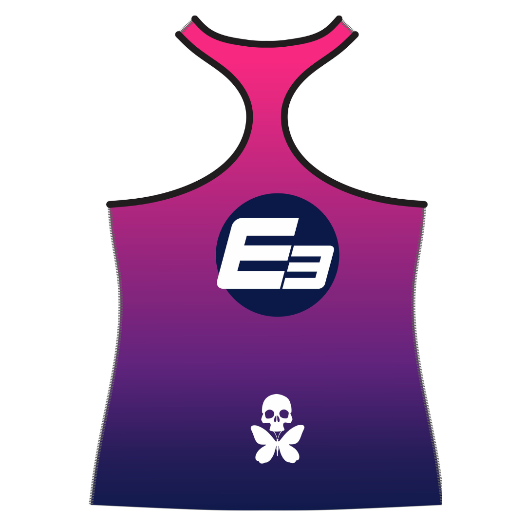 E3 HAWAIIAN SUNSET CUSTOM RACERBACK RUN TANK