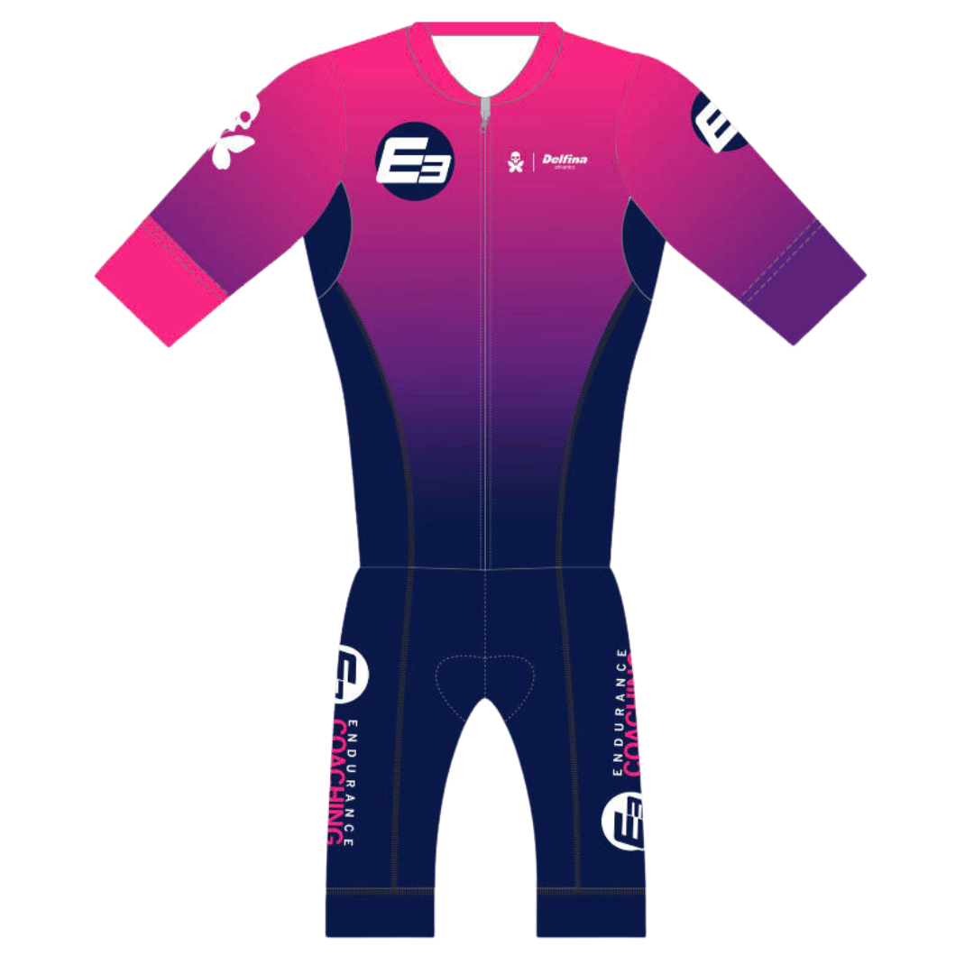 E3 HAWAIIAN SUNSET CUSTOM WOMEN'S SHORT SLEEVE TRI SKINSUIT