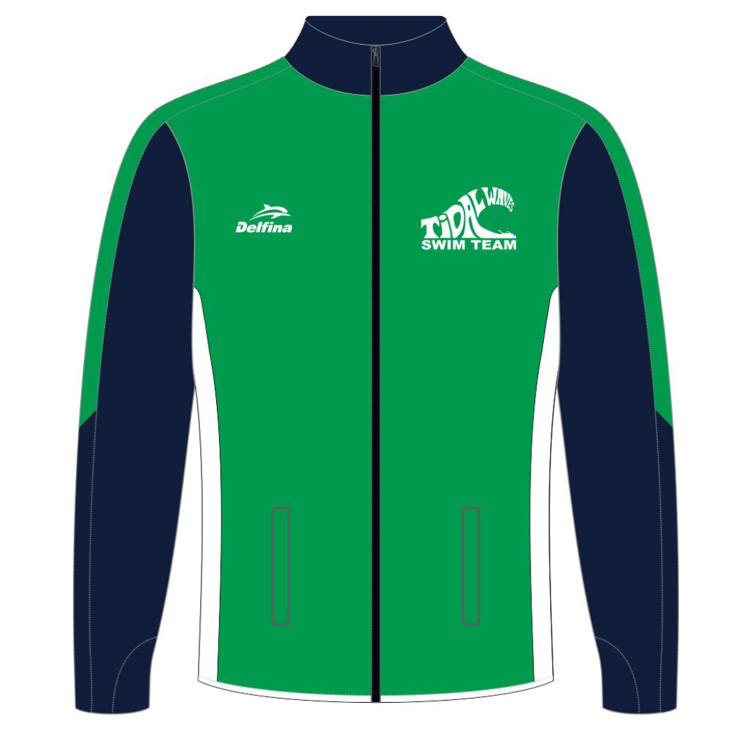 TIDAL WAVES CUSTOM UNISEX FULL ZIP WARM-UP JACKET