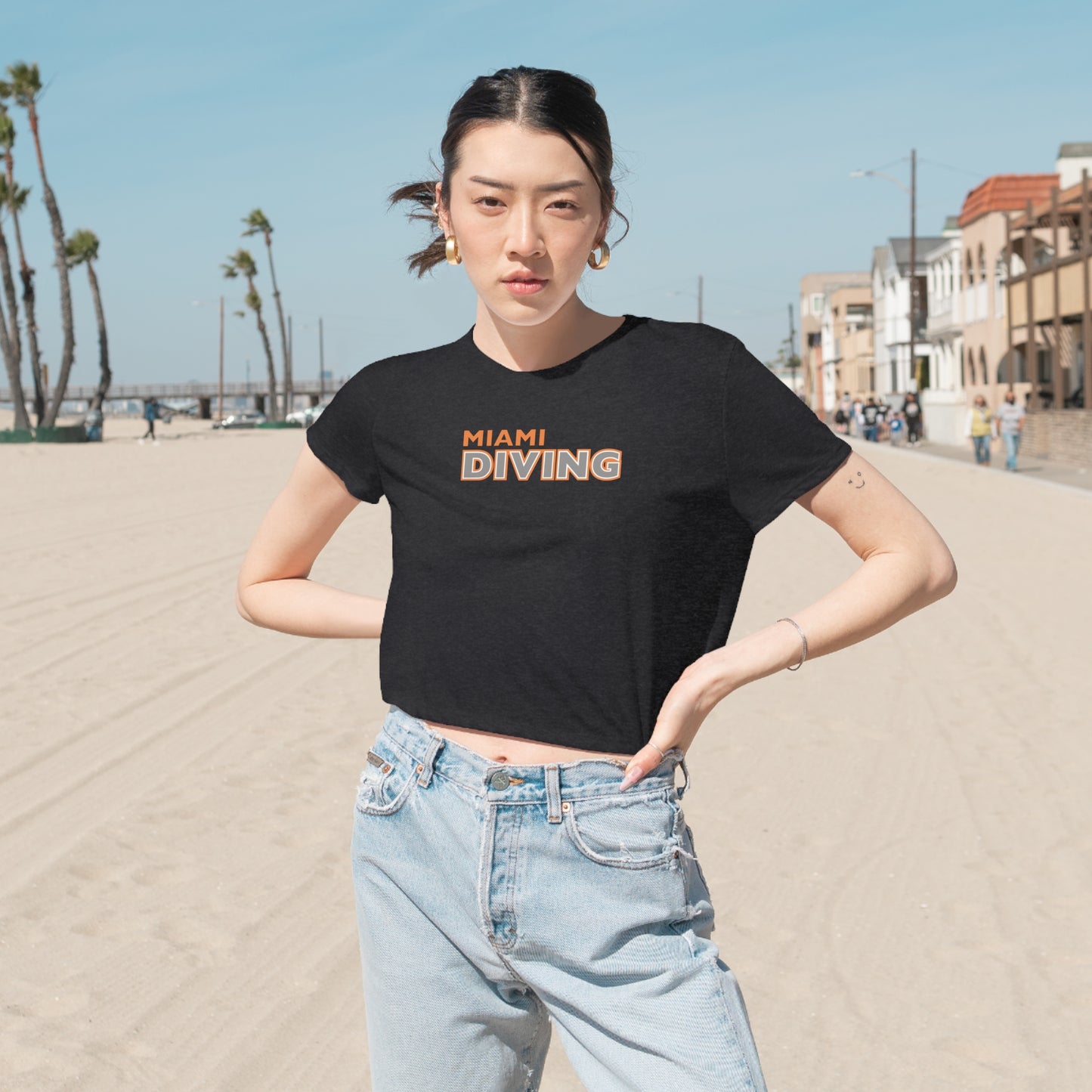 Miami Diving Women's Flowy Cropped Tee