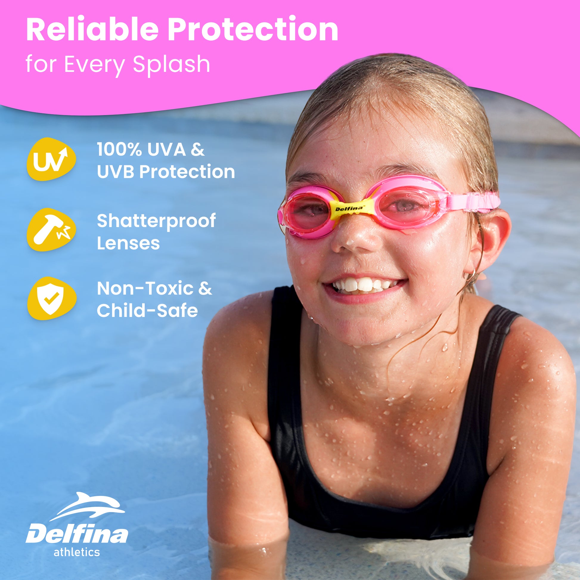 powered swim goggles Kids Elite Performance Swim Goggles