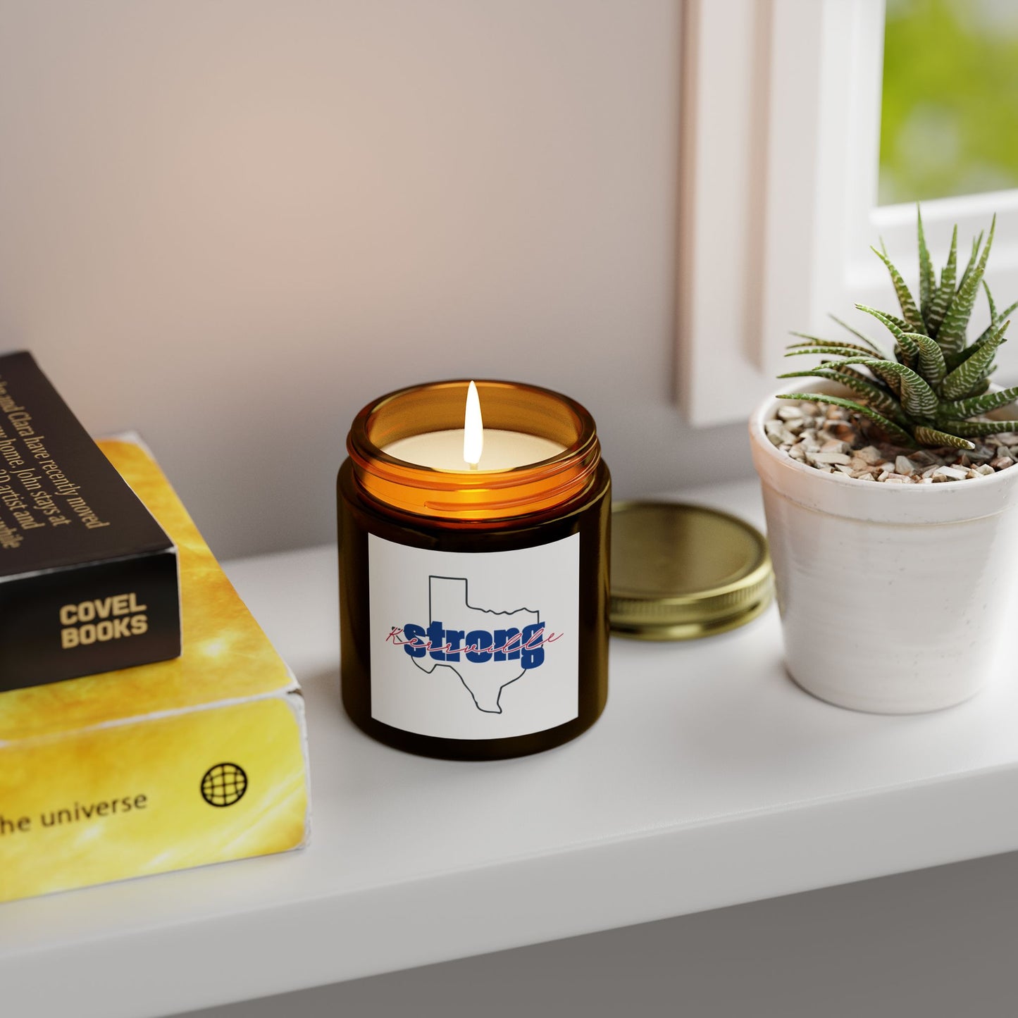 Kerrville Strong Scented Candles, Coconut Apricot Wax (4oz, 9oz)