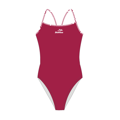 Flow Maroon Women's One-Piece Lightback Swimsuit