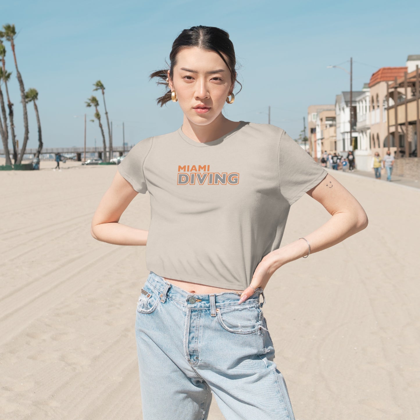 Miami Diving Women's Flowy Cropped Tee