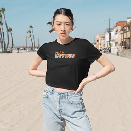 Miami Diving Women's Flowy Cropped Tee
