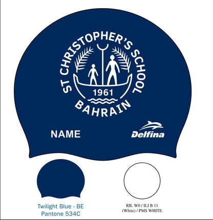 PERSONALIZED SILICONE SWIM CAP SHARKS (PACK OF 2)