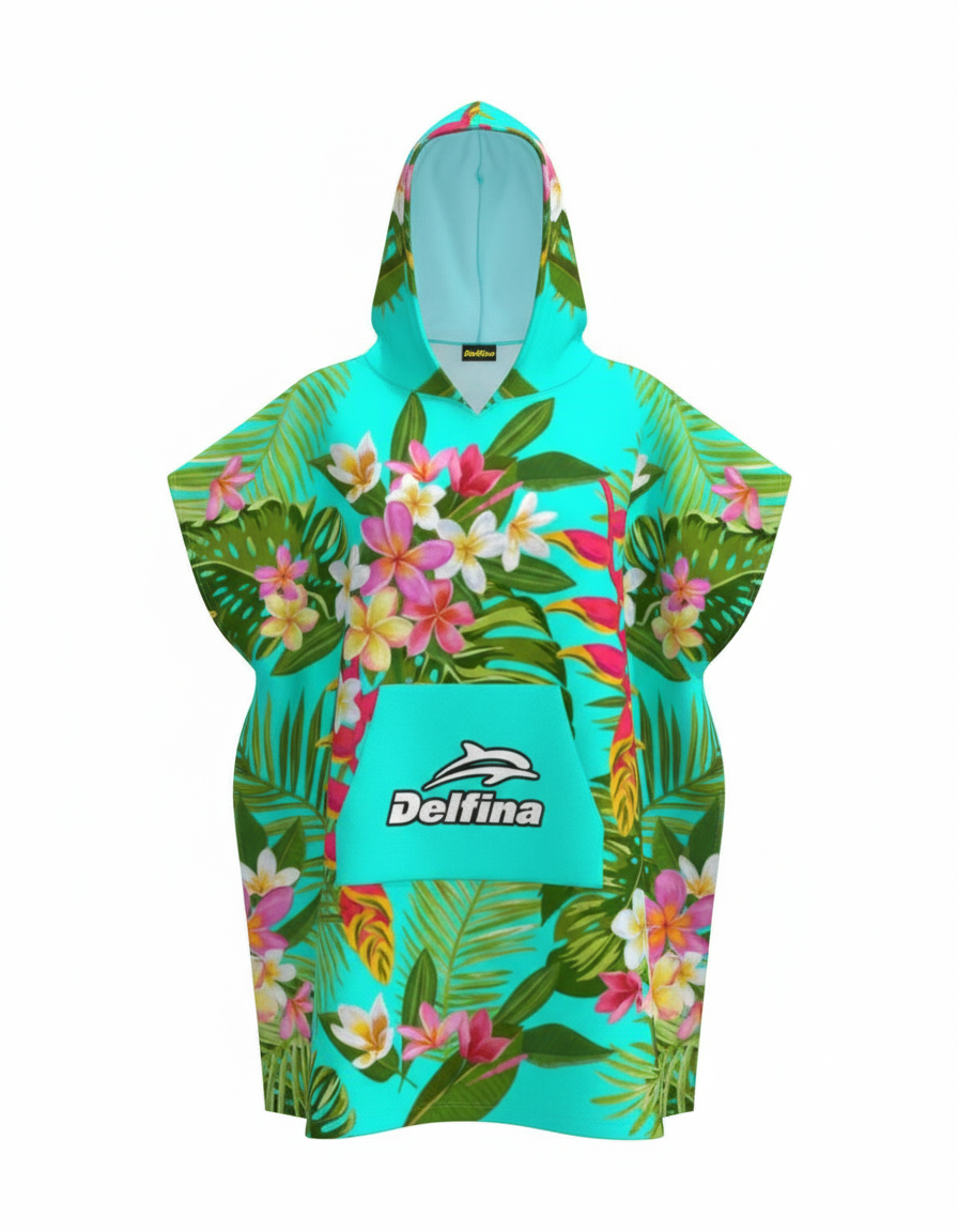Hooded Poncho Towel Bold Tropics