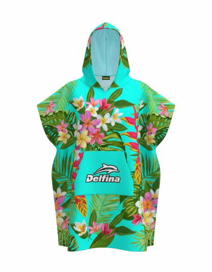 Hooded Poncho Towel Bold Tropics