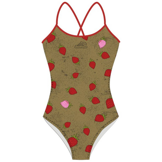 FRAGARIA FIELDS RED WOMEN'S TIE BACK SWIMSUIT