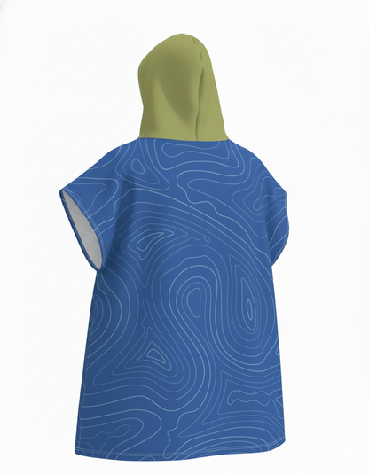 Blue Swirl Hooded Poncho Towel backside