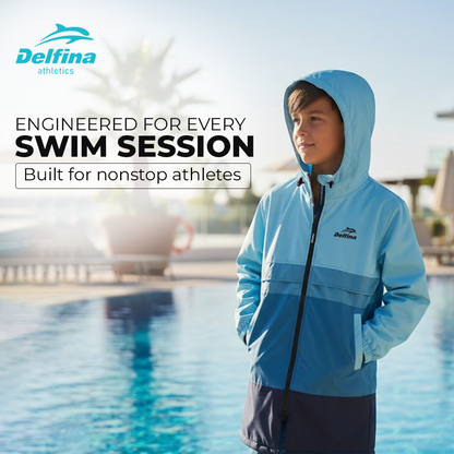 Delfina Kids Swim Parka Jacket with Removable Sleeves