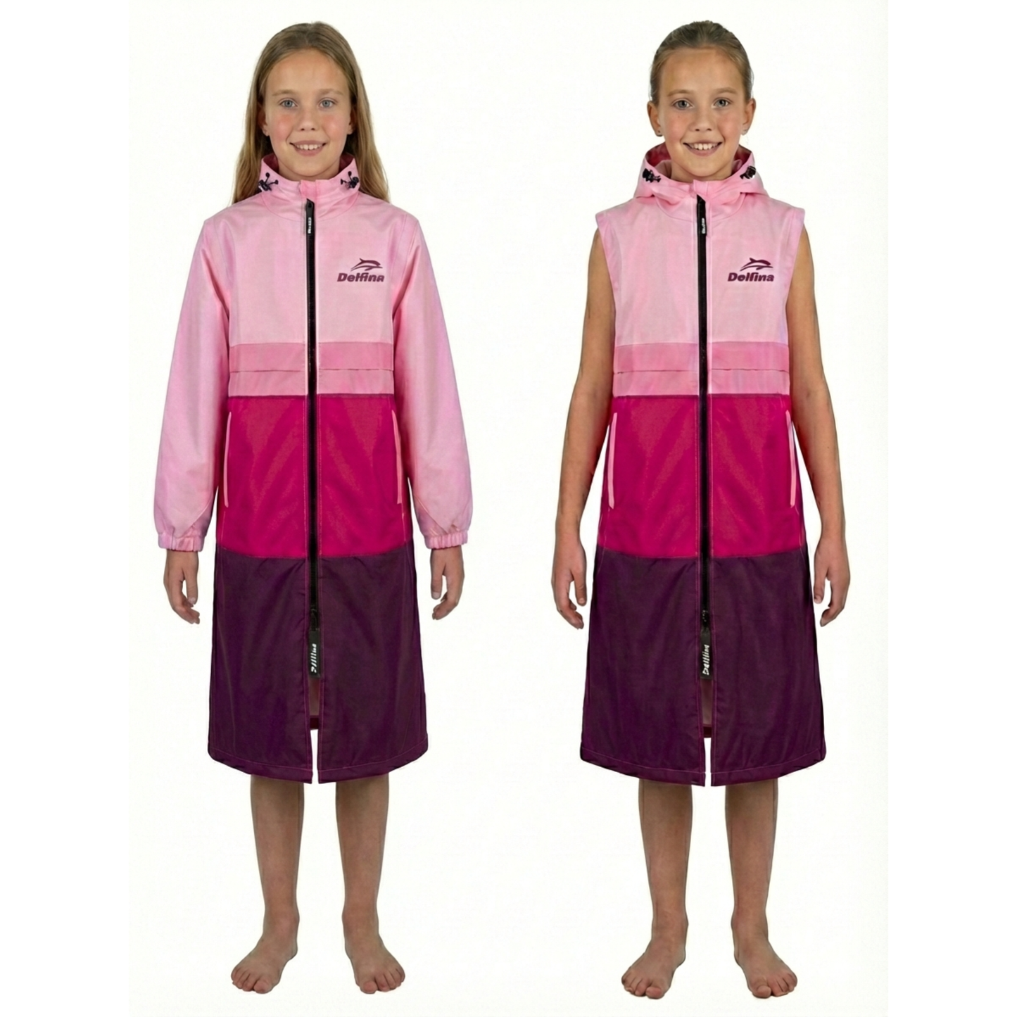 Delfina Kids Swim Parka with Removable Sleeves