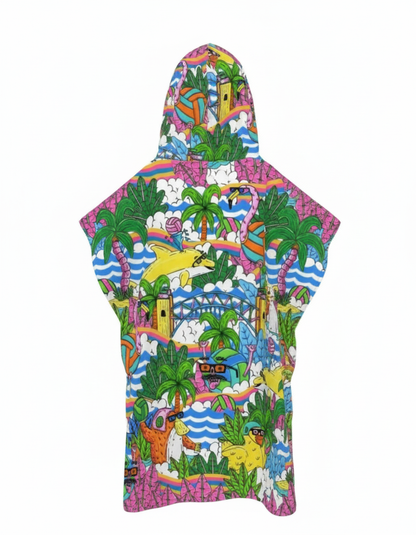 Hot Mess Hooded Poncho Towel backside