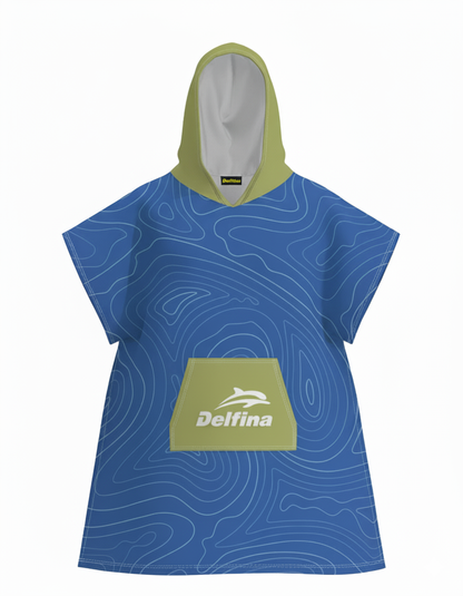 Blue Swirl Hooded Poncho Towel