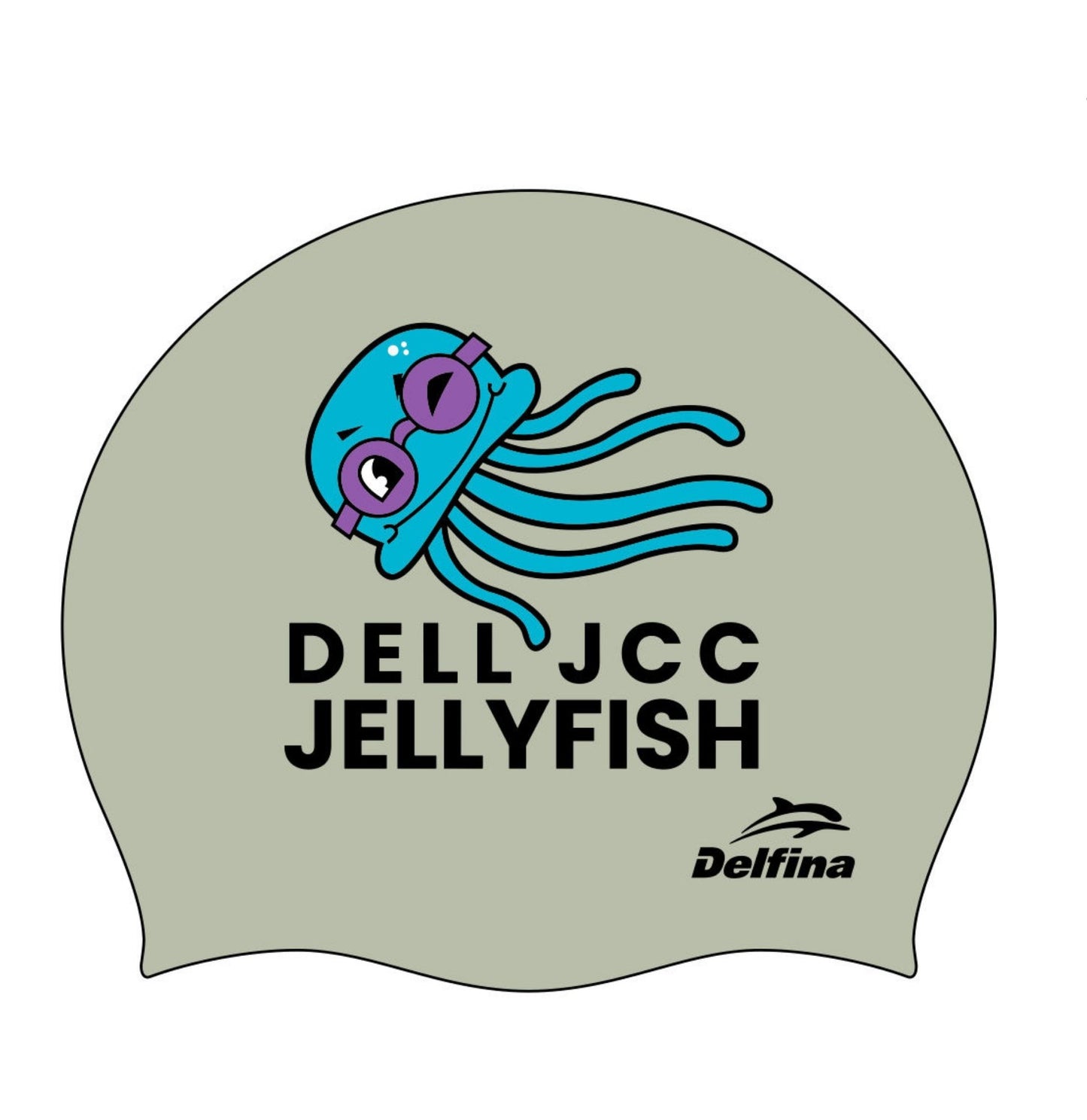 DELL JCC CUSTOM SILVER SILICONE SWIM CAP
