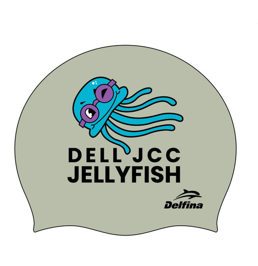 DELL JCC CUSTOM SILVER SILICONE SWIM CAP