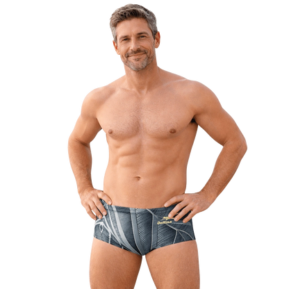 EMBROIDERY MEN'S SQUARE SWIMSUIT