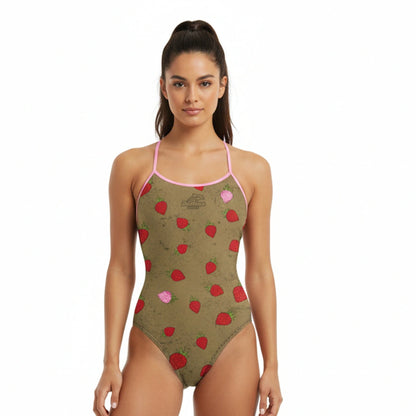 FRAGARIA FIELDS PINK WOMEN'S TIE BACK SWIMSUIT