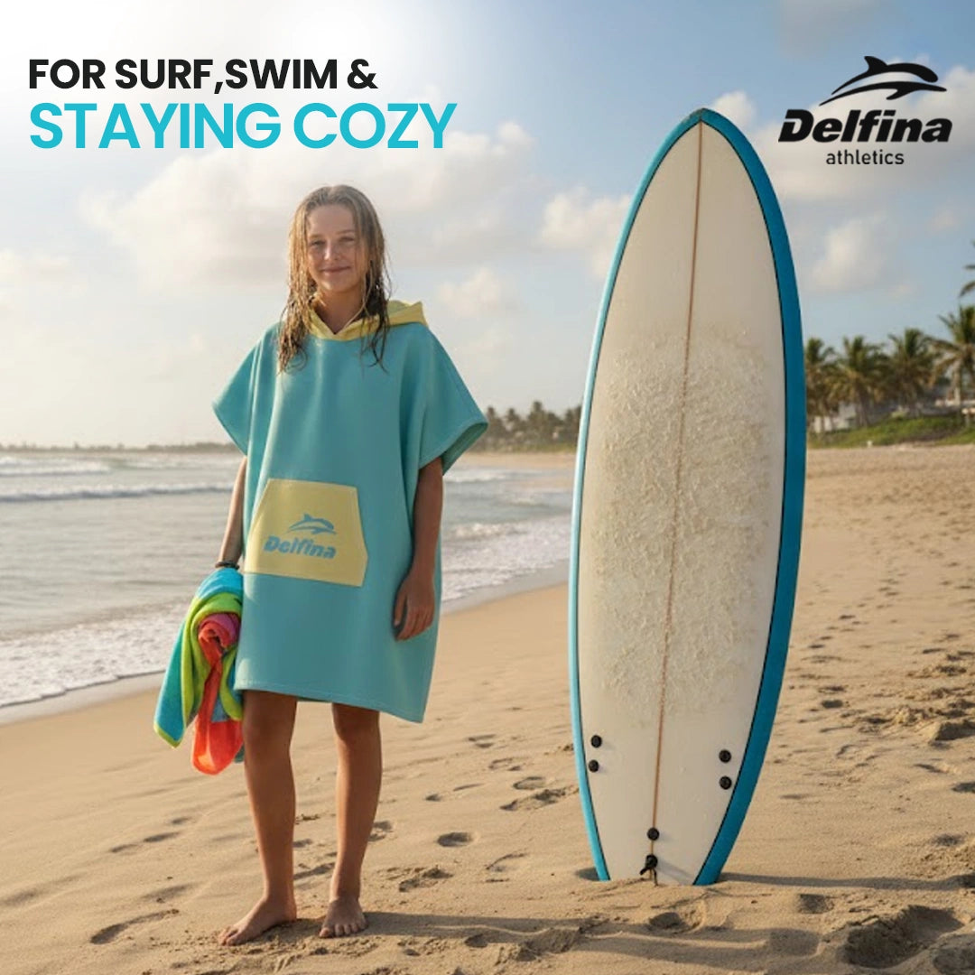 Hooded Poncho Towel For Surf Swim and Staying Cozy
