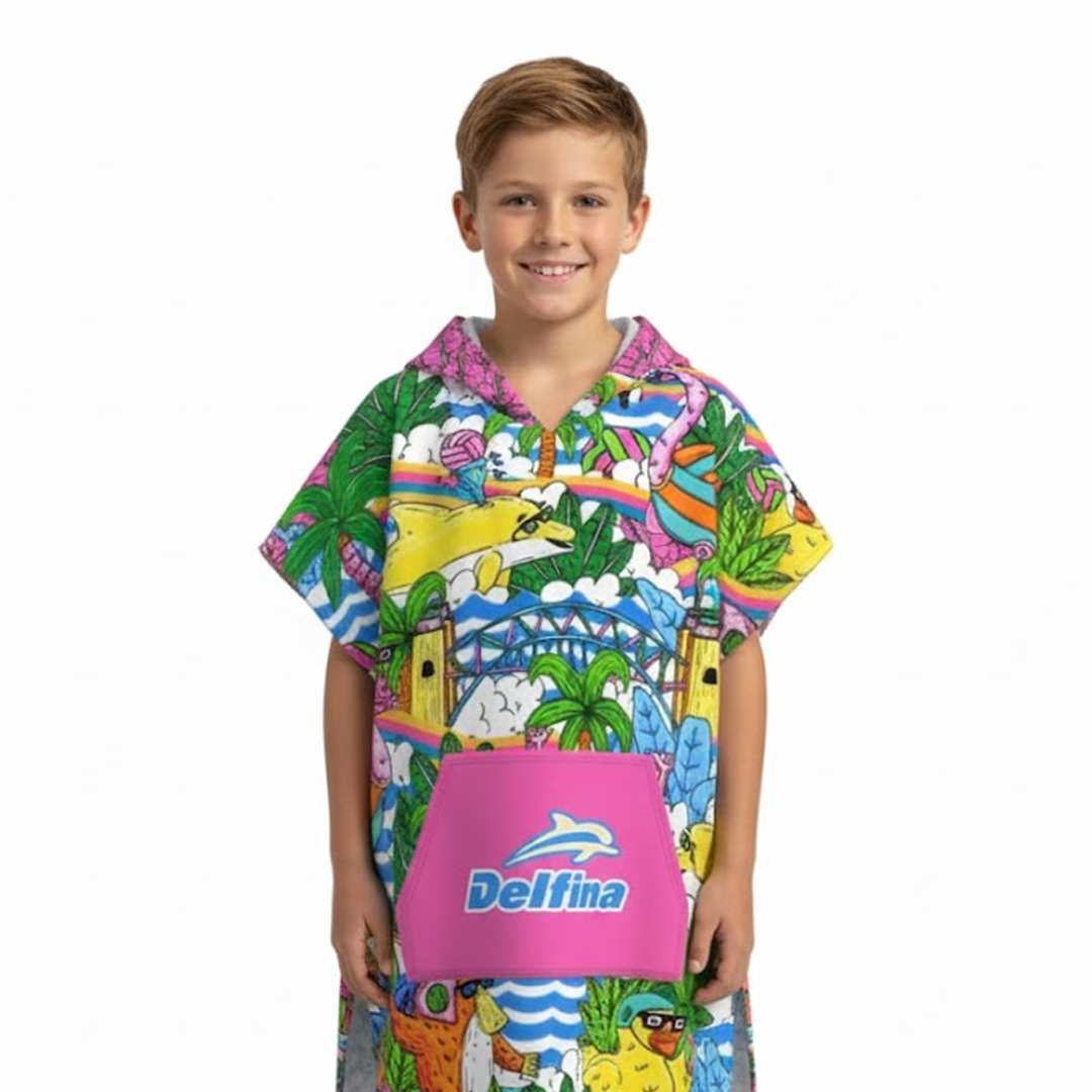 Hooded Poncho Towel Made For Kids
