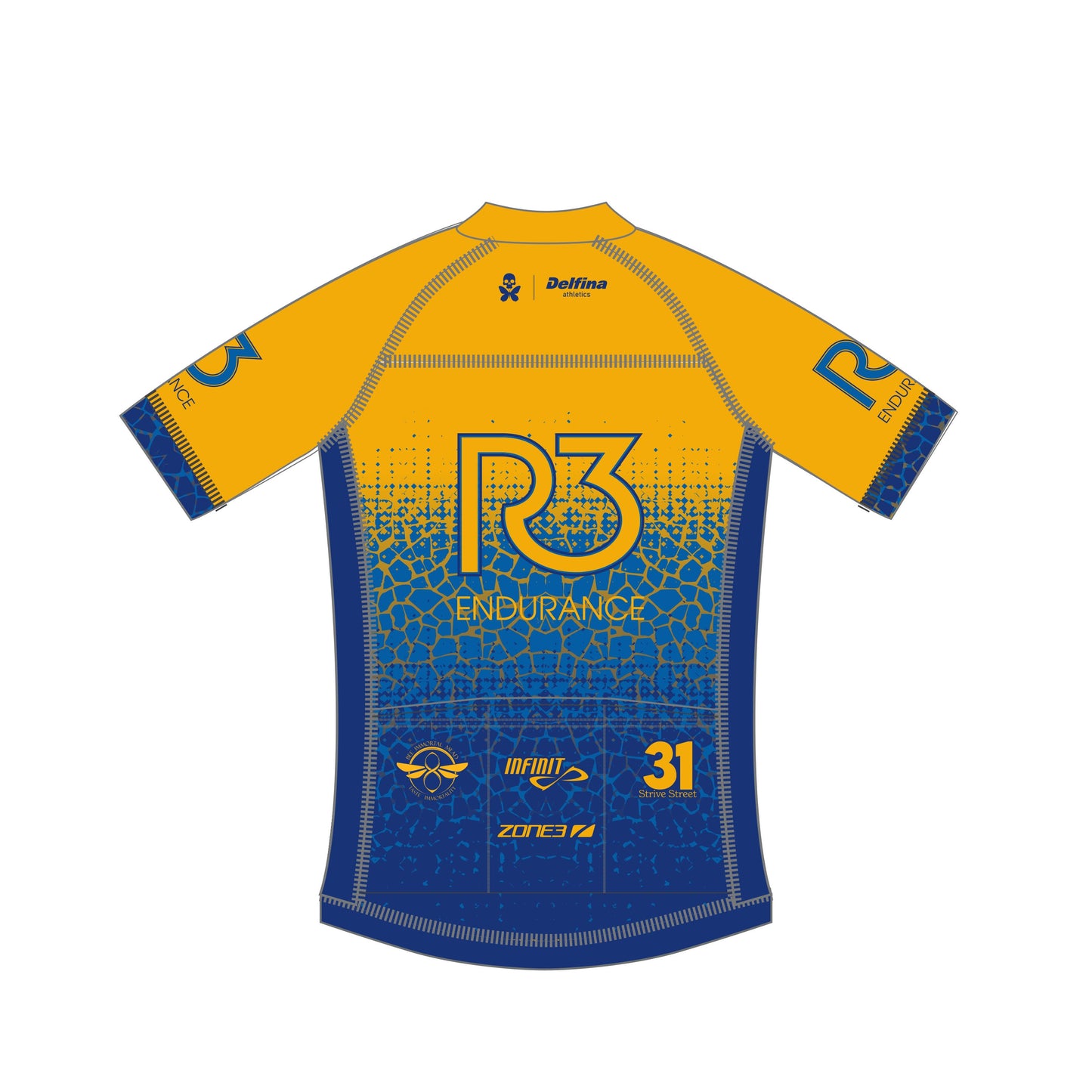 R3 ENDURANCE CUSTOM MEN'S CLUB FIT CYCLING JERSEY