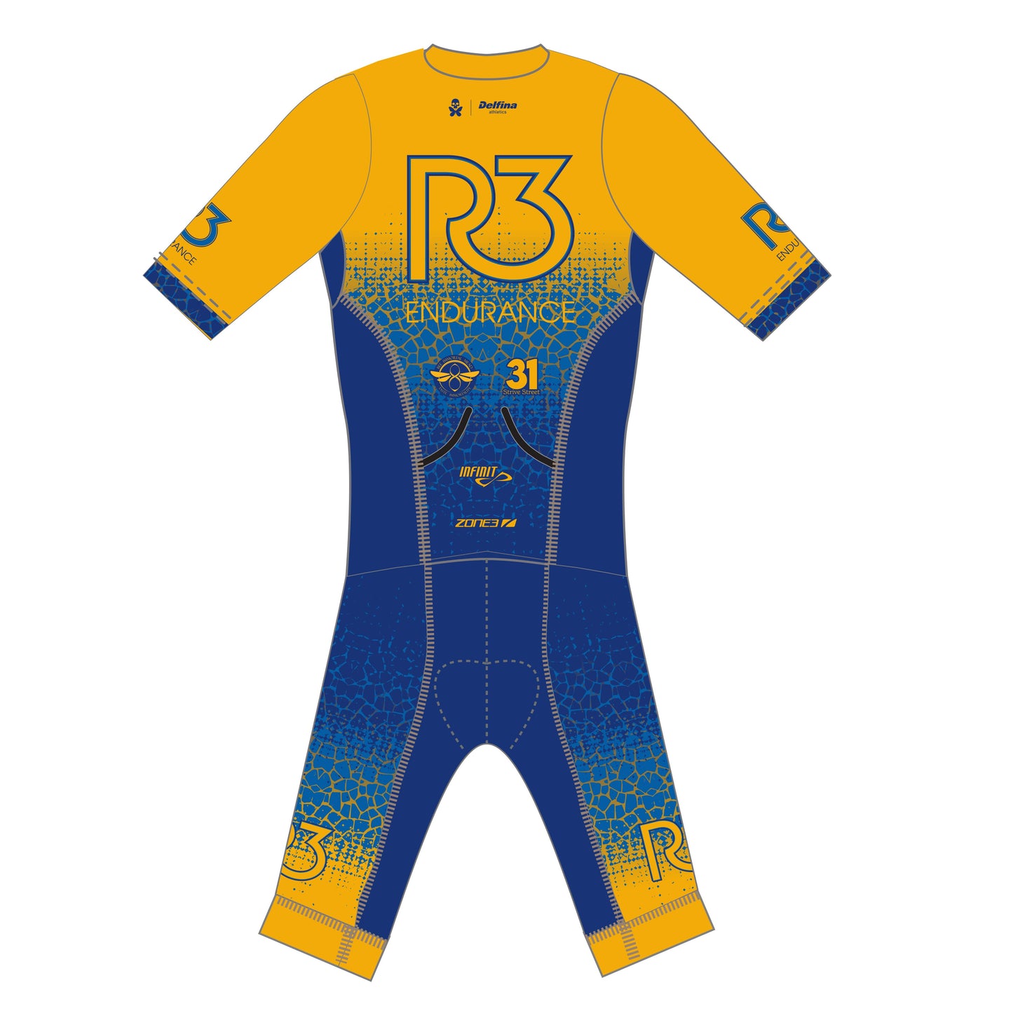 R3 ENDURANCE CUSTOM WOMEN'S SHORT SLEEVE TRI SKINSUIT