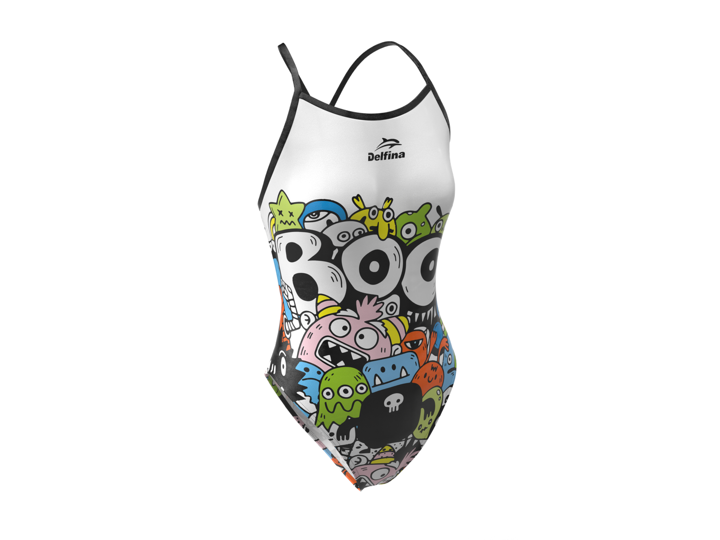 Halloween Boo White Women's Lightback Swimsuit