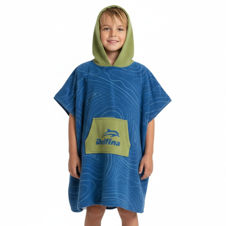 Blue Swirl Hooded Poncho Towel