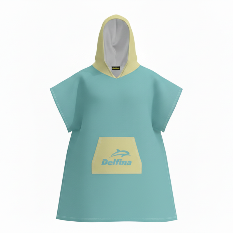 Light blue Dreams of Teal Hooded Poncho Towel