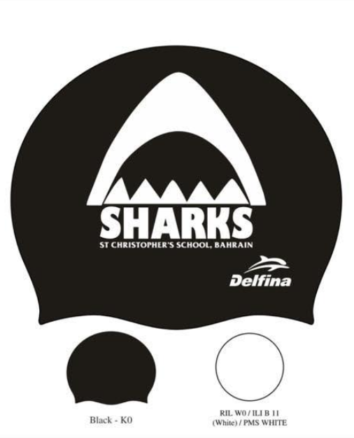 SILICONE SWIM CAP CUSTOM SHARKS